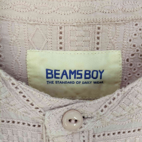 ビームスボーイ BEAMS BOY カットワーク バンドカラーワンピース レディース