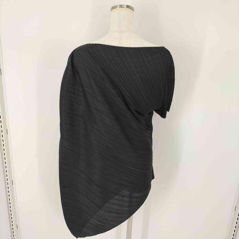 プリーツプリーズイッセイミヤケ PLEATS PLEASE ISSEY MIYAKE アシンメトリー箔プリントプリーツトップス レディース JPN:3
