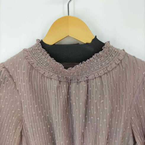 エブリン evelyn ドットプリーツロングワンピース シフォン チュニック レディース