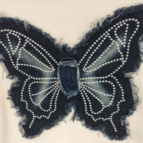 デイジー DAZY デニムバタフライTEE クロップド 蝶 レディース JPN:L