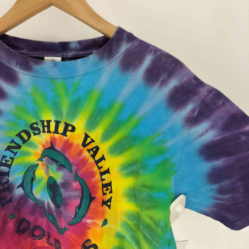 90S Sundog FRIENDSHIP VALLEY DOLPHINS タイダイ染 リメイク クロップド丈 S/S Tシャツ レディース import:S