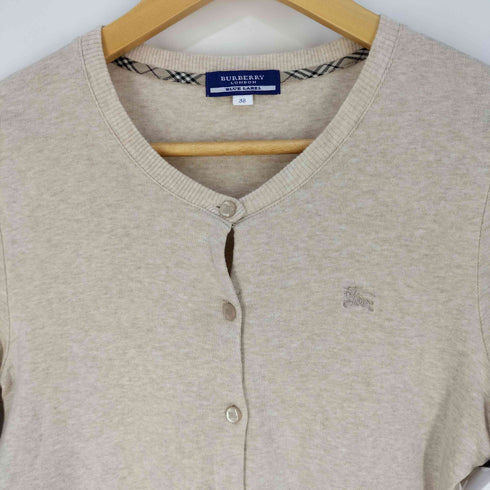 バーバリーブルーレーベル BURBERRY BLUE LABEL ワンポイント刺繍 コットンカーディガン レディース JPN:38