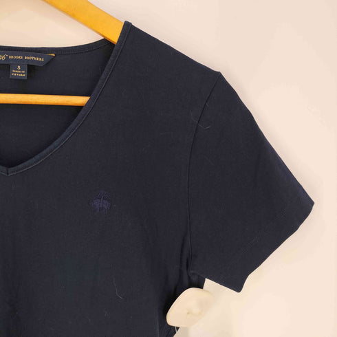 ブルックスブラザーズ 346 BROOKS BROTHERS ゴールデンフリース 刺繍 VネックTシャツ レディース JPN:S