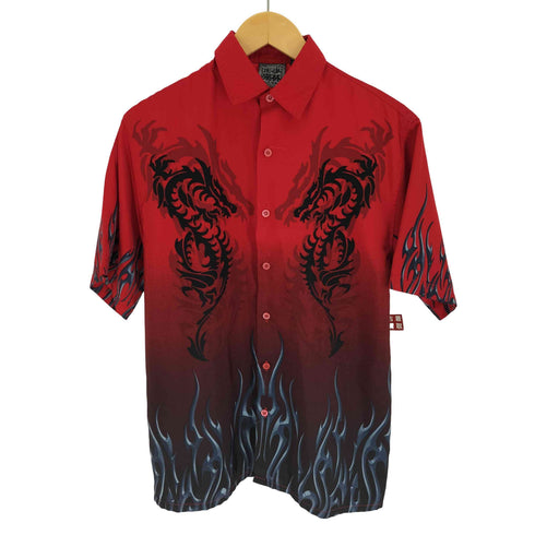 AUTHENTIC SHAOLIN 正宗少林 龍 ドラゴン グラデーション S/S シャツ メンズ import:L