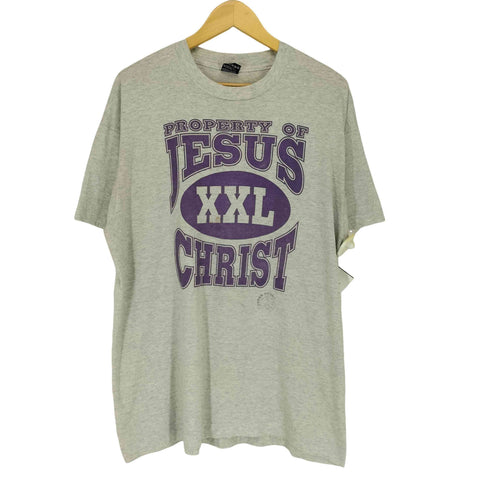 フルーツオブザルーム FRUIT OF THE LOOM PROPERTY OF JESUS CHRIST カレッジロゴプリントTシャツ メンズ JPN:XL