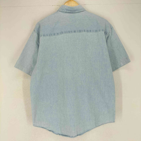 ハードロックカフェ Hard Rock Cafe ロゴ刺繍半袖デニムシャツ made in usa メンズ JPN:M