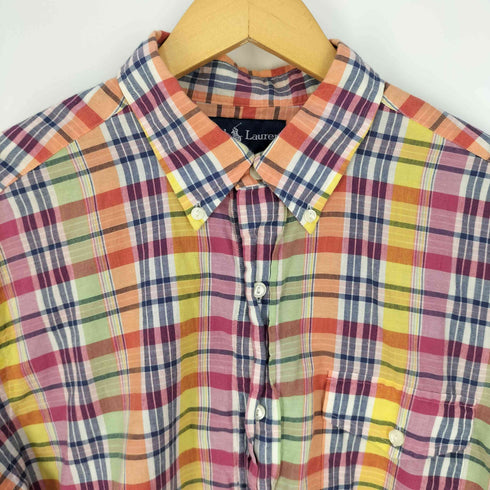 ラルフローレン RALPH LAUREN ノーポニー ボタンダウンプルオーバーチェックシャツ メンズ import:L