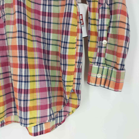 ラルフローレン RALPH LAUREN ノーポニー ボタンダウンプルオーバーチェックシャツ メンズ import:L