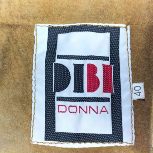 DIBI DONNA SHEARLING イタリア製 クロスステッチ スウェード ムートン コート レディース EUR:40