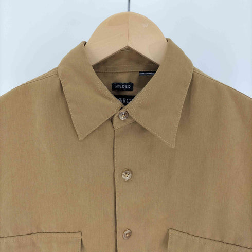 ジョージズ GEORGE SUEDED フェイクスウェード ボックスシルエット レギュラーカラーシャツ メンズ import:S