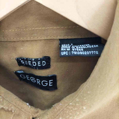 ジョージズ GEORGE SUEDED フェイクスウェード ボックスシルエット レギュラーカラーシャツ メンズ import:S
