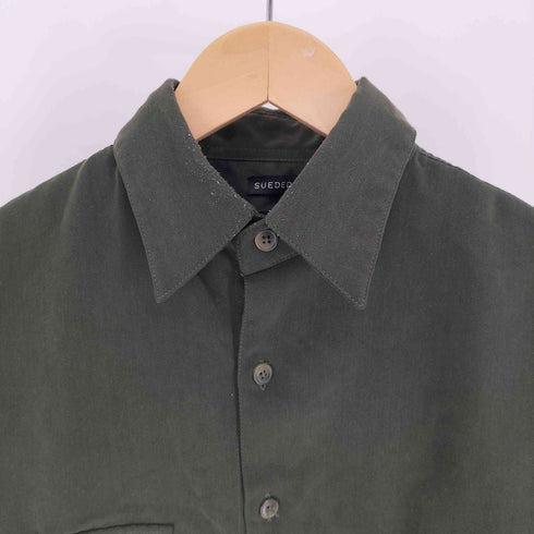 ジョージズ GEORGE SUEDED フェイクスウェード ボックスシルエット レギュラーカラーシャツ メンズ import:S