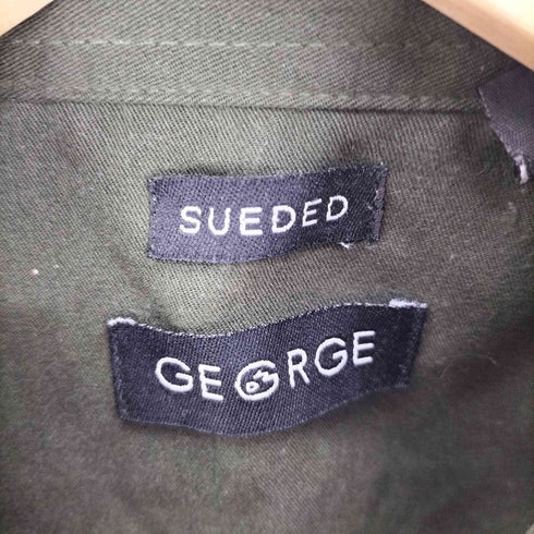 ジョージズ GEORGE SUEDED フェイクスウェード ボックスシルエット レギュラーカラーシャツ メンズ import:S