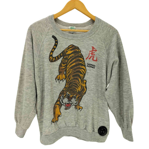 THE T-SHIRT PEOPLE 60-70S HONG KONG 虎 霜降り ラグランスリーブ スウェット メンズ JPN:L