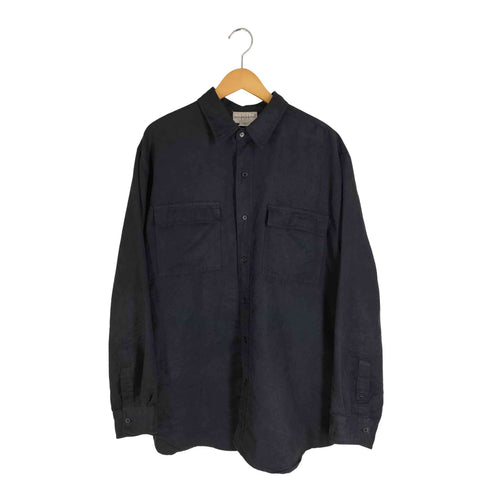 ナイツブリッジ KNIGHTSBRIDGE OLD フェイクスエード フラップポケット レギュラーカラー 長袖シャツ メンズ import:L