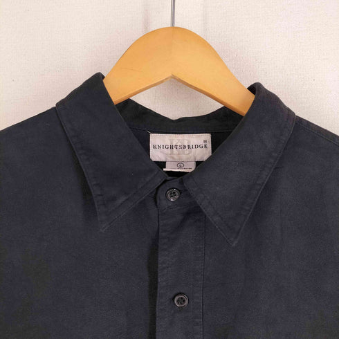ナイツブリッジ KNIGHTSBRIDGE OLD フェイクスエード フラップポケット レギュラーカラー 長袖シャツ メンズ import:L