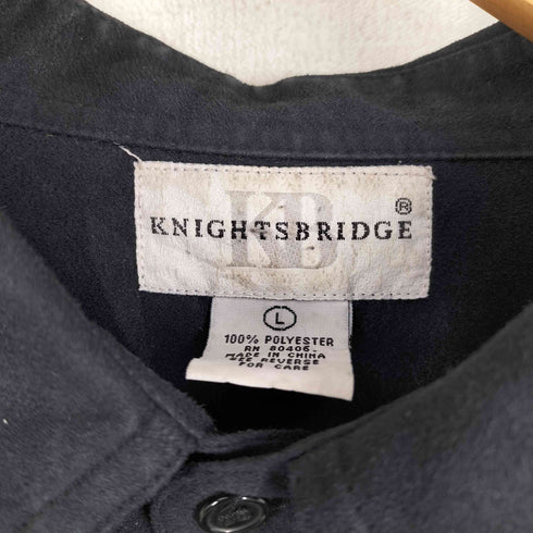 ナイツブリッジ KNIGHTSBRIDGE OLD フェイクスエード フラップポケット レギュラーカラー 長袖シャツ メンズ import:L