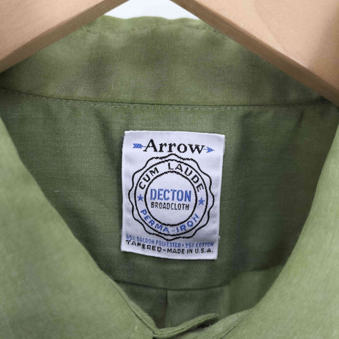 アロー ARROW 70S USA製 CUM LAUDE DECTON 襟芯 ラウンドカット S/S シャツ メンズ