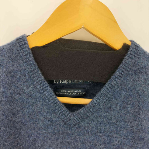 ポロバイラルフローレン Polo by RALPH LAUREN LAMBS WOOL スモールポニー刺繍Vネックウールニット メンズ import:L