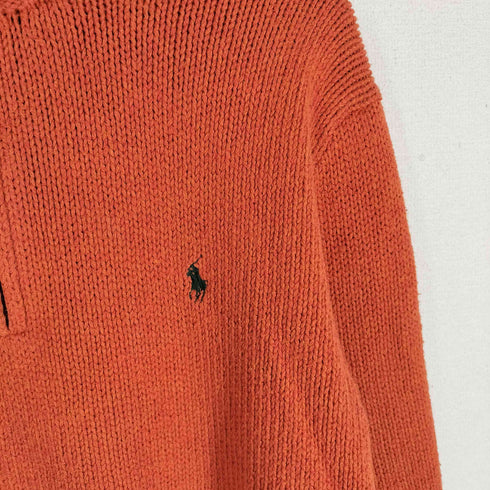 ポロバイラルフローレン Polo by RALPH LAUREN ポニー刺繍 ハーフジップ コットン ニット メンズ import:L