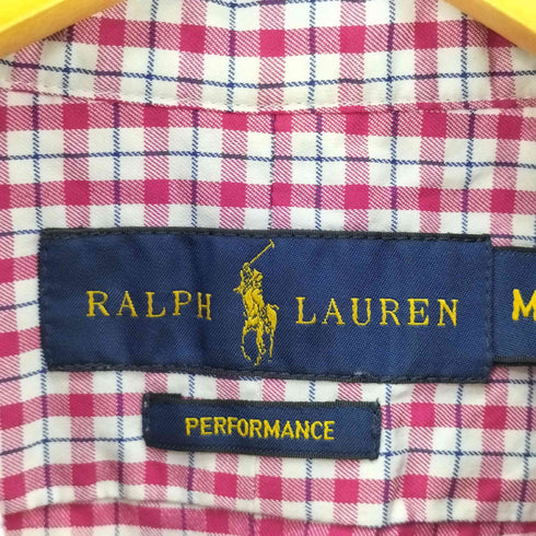 ラルフローレン RALPH LAUREN スモールポニー刺繍ギンガムチェックナイロンウレタンシャツ メンズ import:M