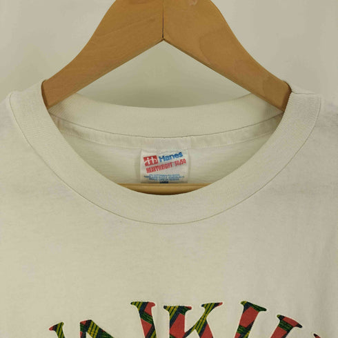 90S Hanes HEAVYWEIGHT 50/50 ボディ USA製 WAIKIKI BEACH ヤシの木 プリント Tシャツ シングルステッチ メンズ import:L