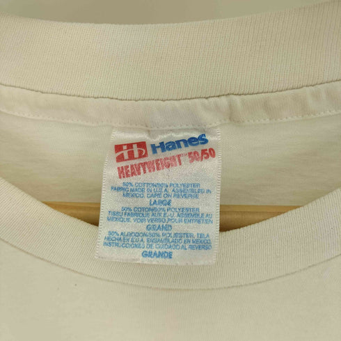 90S Hanes HEAVYWEIGHT 50/50 ボディ USA製 WAIKIKI BEACH ヤシの木 プリント Tシャツ シングルステッチ メンズ import:L