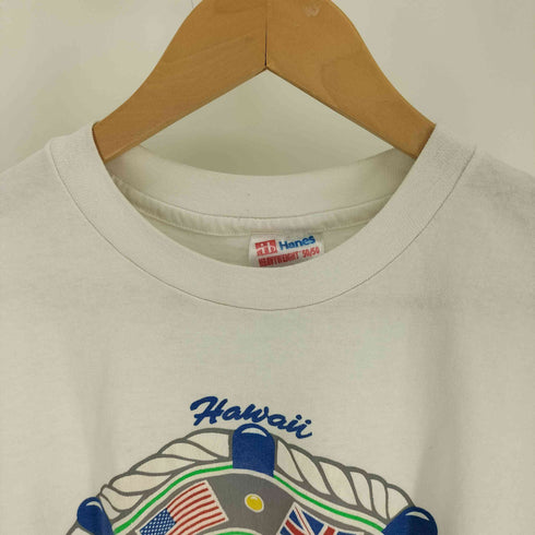 90S Hanes HEAVYWEIGHT 50/50 ボディ USA製 Hawaii nature and nations in Harmony and Balance プリント Tシャツ シングルステッチ メンズ import:M