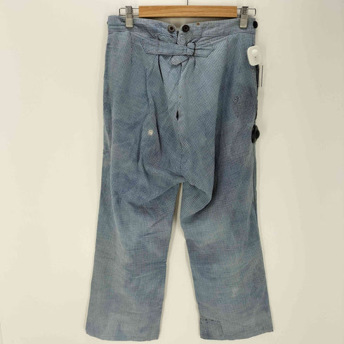 Samaritaine Paris 30s 2本針シンチバック フロントホック 格子柄スラックス メンズ