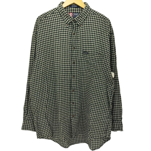 チャップス CHAPS チェック柄 ボタンダウン コットン BIG & TALL ロングスリーブシャツ メンズ XLT