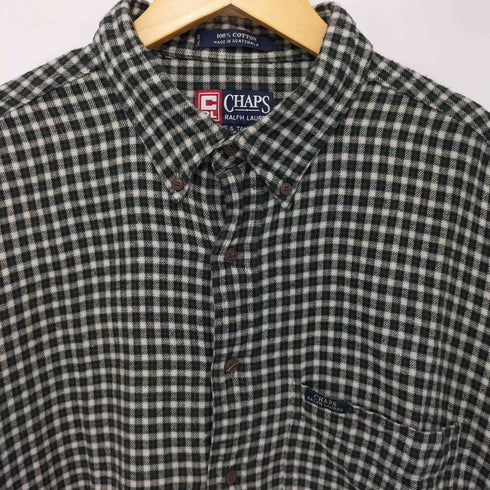 チャップス CHAPS チェック柄 ボタンダウン コットン BIG & TALL ロングスリーブシャツ メンズ XLT