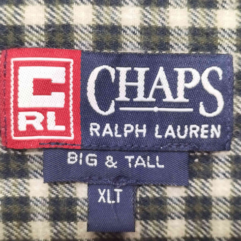 チャップス CHAPS チェック柄 ボタンダウン コットン BIG & TALL ロングスリーブシャツ メンズ XLT