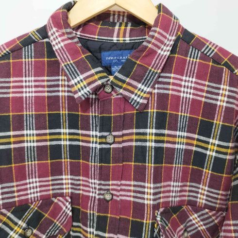 TOWN CRAFT 80-90s チェック柄 キルティング裏地 シャツジャケット メンズ import:XL
