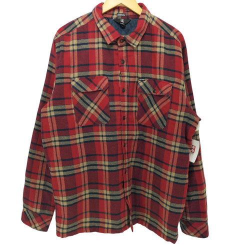ヴォルコム VOLCOM 80-90s チェック柄 キルティング裏地 シャツジャケット メンズ import:XL