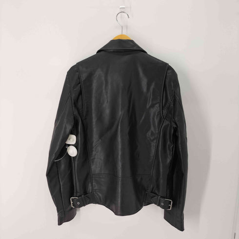 ザラ ZARA フェイクレザーダブルライダース メンズ import:L