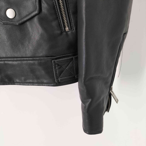 ザラ ZARA フェイクレザーダブルライダース メンズ import:L