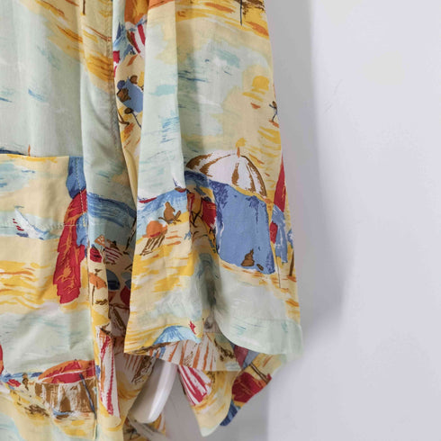 パパス papas S/S アロハシャツ ハワイアンシャツ レーヨン100 メンズ import:M