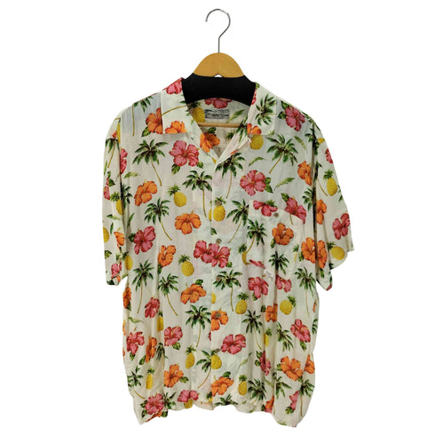 パパス papas S/S アロハシャツ ハワイアンシャツ レーヨン100 花柄 メンズ import:M