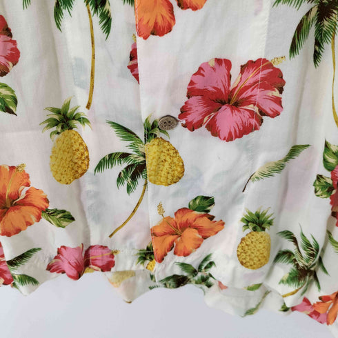 パパス papas S/S アロハシャツ ハワイアンシャツ レーヨン100 花柄 メンズ import:M