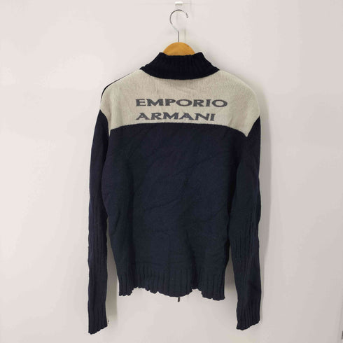 エンポリオアルマーニ EMPORIO ARMANI ジップアップニットセーター フロントエンブレム メンズ import:XL