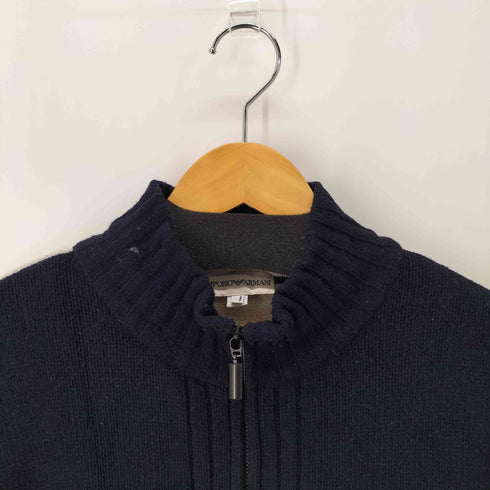 エンポリオアルマーニ EMPORIO ARMANI ジップアップニットセーター フロントエンブレム メンズ import:XL