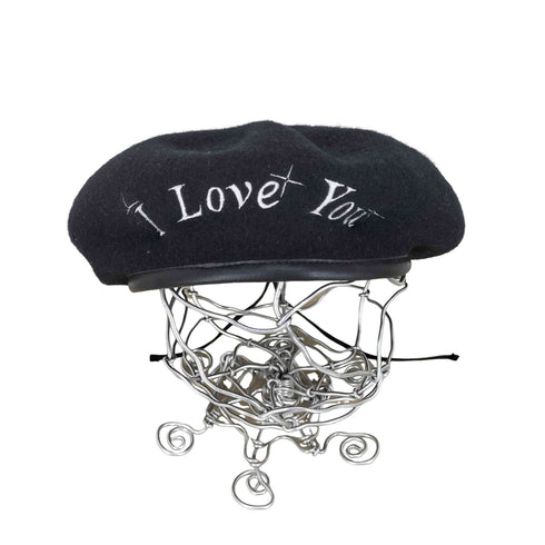 アザストーキョー AZS TOKYO I LOVE YOU 刺繍ウールベレー帽 メンズ