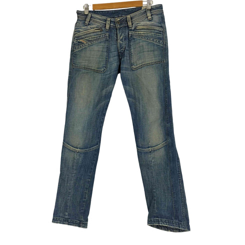 ディーゼル DIESEL SLICKAP ジップポケット ステッチ切替 ストレートデニムパンツ メンズ W:32 L:32