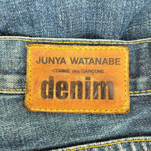 ジュンヤワタナベコムデギャルソンデニム JUNYA WATANABE COMME des GARCONS DENIM ロゴ型押しパッチ 赤耳 5ポケット ジップフライ デニムパンツ メンズ JPN:M