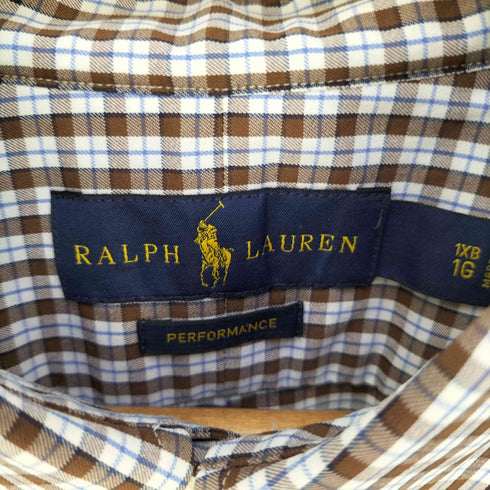 ラルフローレン RALPH LAUREN PERFORMANCE チェック柄 ポニー刺繍 ボタンダウン ナイロン シャツ メンズ 1XB