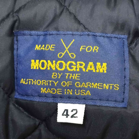 MONOGRAM USA製 裏地キルティング 錨ボタン ピー コート メンズ US:42