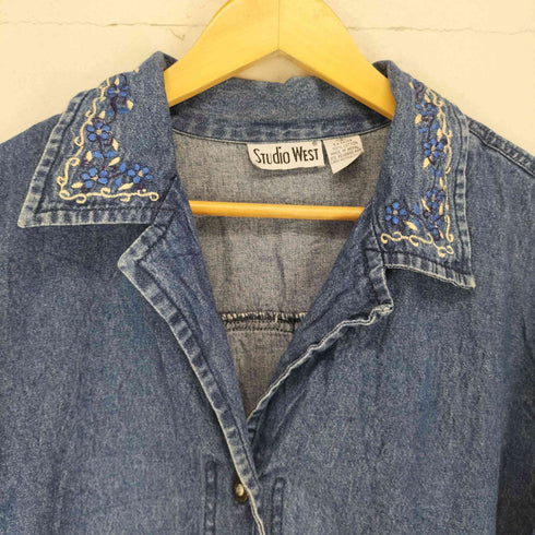 STUDIO WEST 花柄刺繍デニムジャケット メンズ JPN:L
