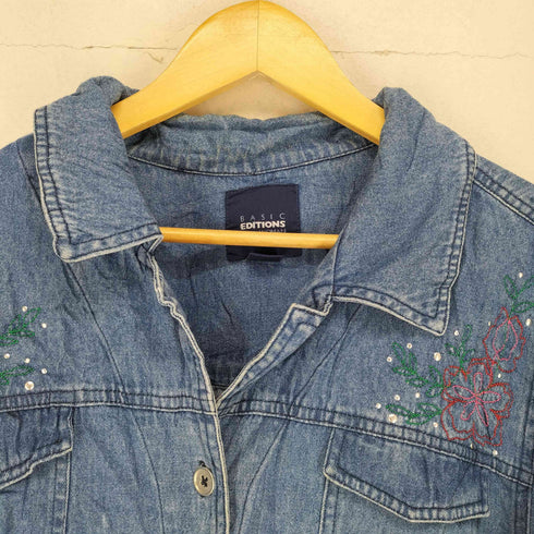 ベーシックエディションズ BASIC EDITIONS 花柄刺繍デニムジャケット メンズ 2X