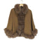 サガファーズ SAGA FURS カシミヤ100 ブルーフォックスポンチョ レディース M-L