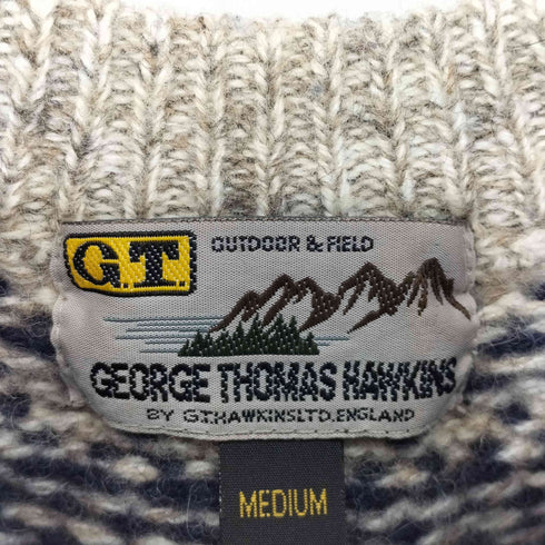 GEORGE THOMAS HAWKINS ノルディック柄 ウール混 ニットセーター メンズ MEDIUM